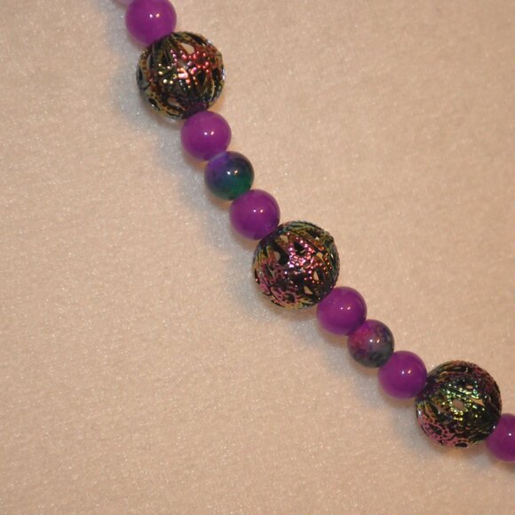 Purple Gradient Bauble and Bead Necklace - Picture 4 of 8